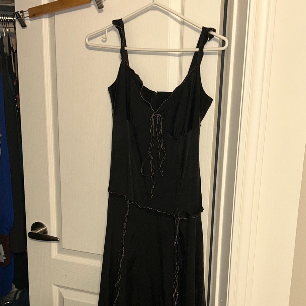 Nicole Miller Black Sleeveless Dress Light Pink Trim